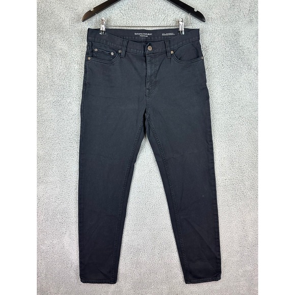Banana Republic Traveler Jeans Mens 32x32 Blk Athletic Tapered Fit Stretch Denim